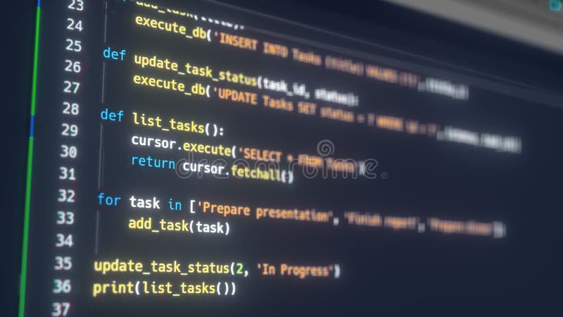 Abstract python code abstract python code computer generated d render ilustrasi stok