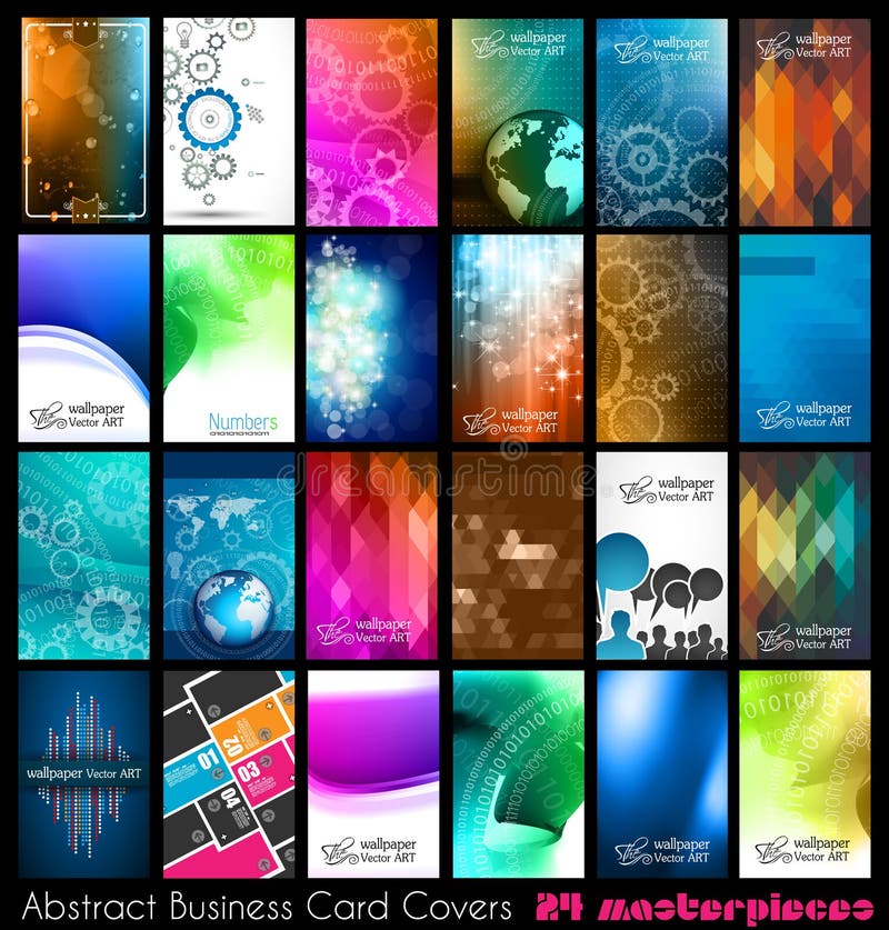 24 Abstract quality background for business cards stock illustration