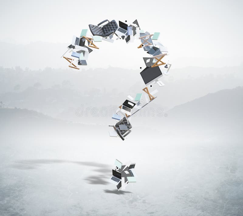 Abstract question mark foggy landscape royalty free stock images