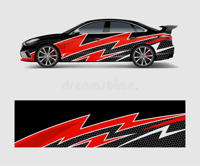 Abstract Racing Graphic Vector for Sport Car Wrap Design Stock Vector