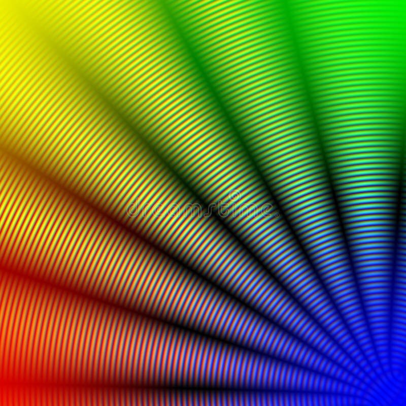 Abstract rainbow concentric spiral corner