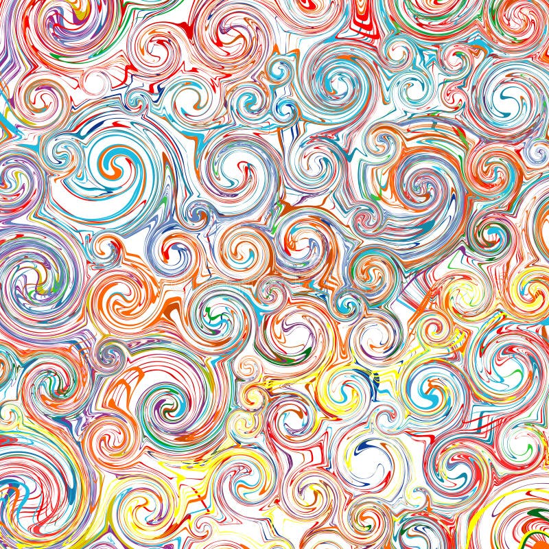 Abstract Rainbow Curved Stripes Color Line Art Swirl Pattern Vector ...