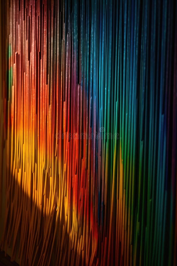 Curcubeul abstract pe suprafața texturată groasă la lumina soarelui, imagine generativă stock illustration