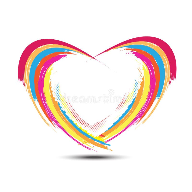 Abstract rainbow heart design