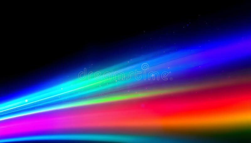 Abstract rainbow light streaks, colorful design and vibrant background art Generative AI stock illustration