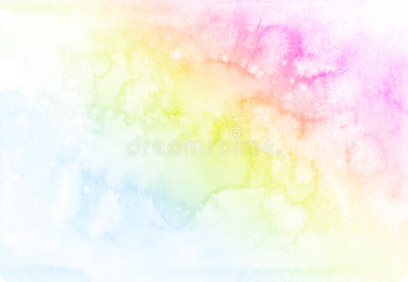 Abstract Rainbow Pastel Watercolor Background. Stock Illustration - Illustration Of Cute, Brush: 129351882