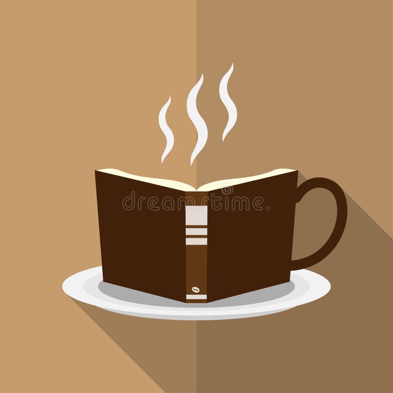 Download Abstract Read Book And Drink Coffee Flat Background Design ...