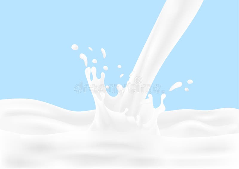 Abstract Realistic Pouring Milk Splash Isolated on Light Blue Background.  Vector Illustration Stock Vector - Illustration of nature, diet: 152442733