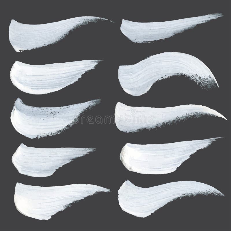 Abstract Realistic Strokes Drawn Round White Paint on Black Paper 2