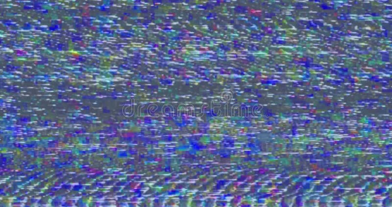 Abstract, realistisch scherm met meerdere kleuren, glitch die analoge vintage-tv-signalen flikkert met slechte interferentie en st