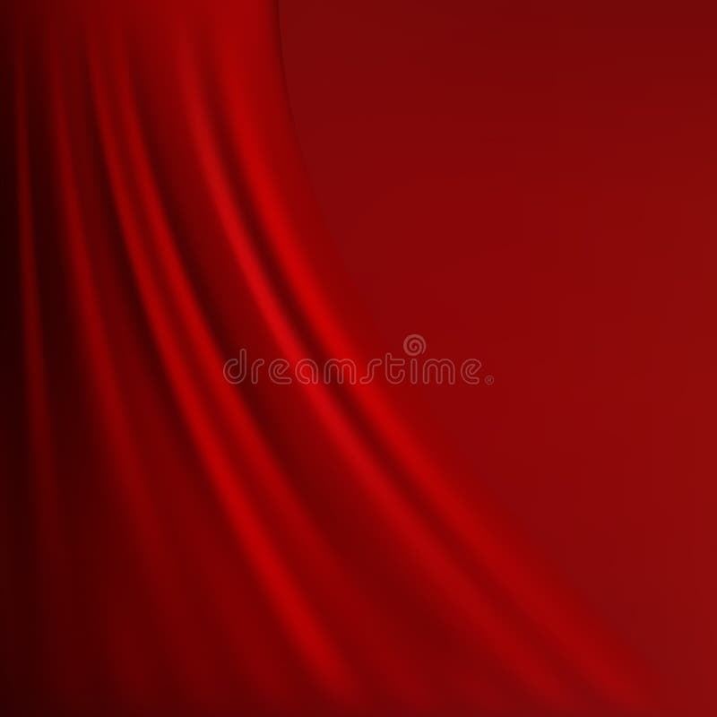 Abstract red background cloth or liquid wave illustration of wavy folds of silk texture satin or velvet material