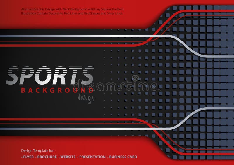 Abstract Red-Black Background in Sport Design Style