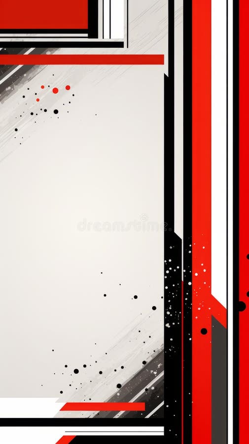 Abstract red and black background with a white frame stock illustration