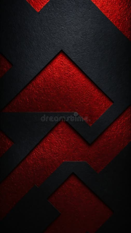 Abstract Red and Black Geometric Wallpaper, High Resolution Texture, Studio Shot stock illustration