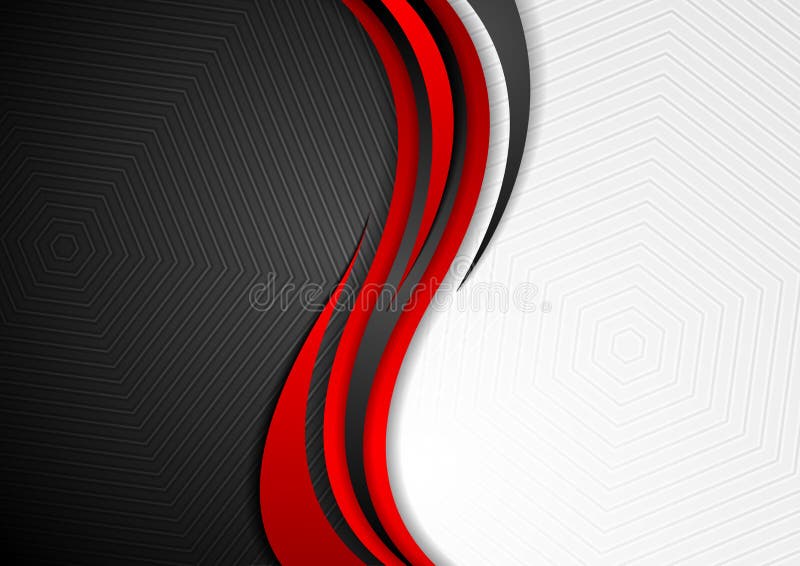 Abstract red black grey wavy tech background