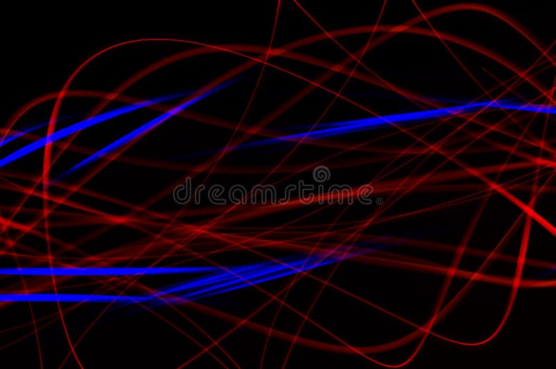 Abstract, Red and Blue Lines on a Black Background Stock Illustration