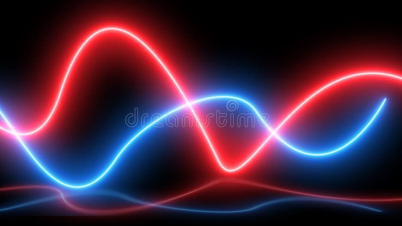 Abstract Red And Blue Neon Wave Gradient With Line Glowing On Dark  Background. Futuristic Creative Shine Backdrop. 3D Render Stock  Illustration - Illustration Of Neon, Electric: 276675431