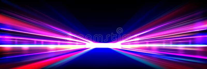 Abstract red and blue speed line night effect stock illustration