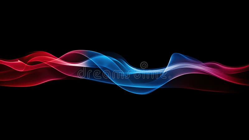 Abstract red and blue wave on black background royalty free illustration