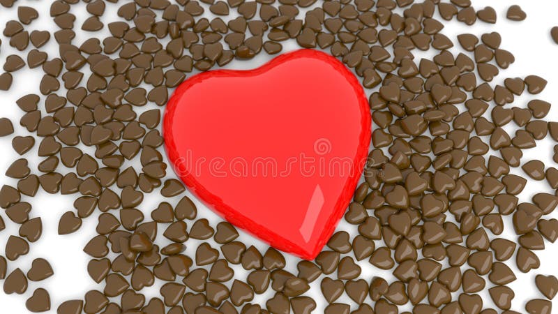 Abstract red chocolate heart bokeh background for Valentine`s day. 3d render. 3d illustration stock photos Abstract red chocolate heart bokeh background for Valentine`s day. 3d render. 3d illustration stock photos