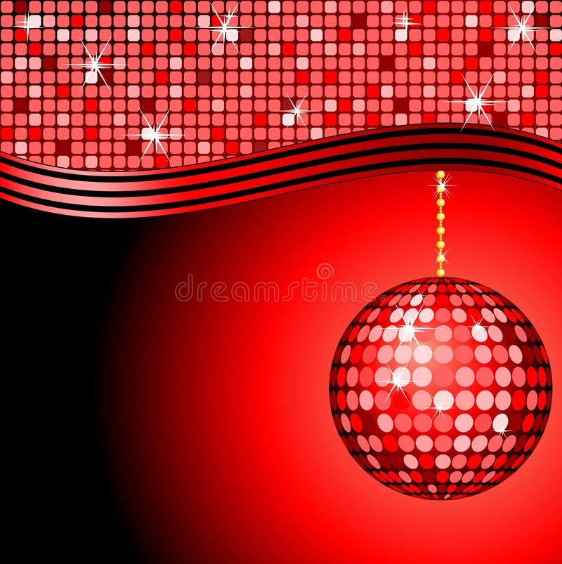 Abstract red disco ball