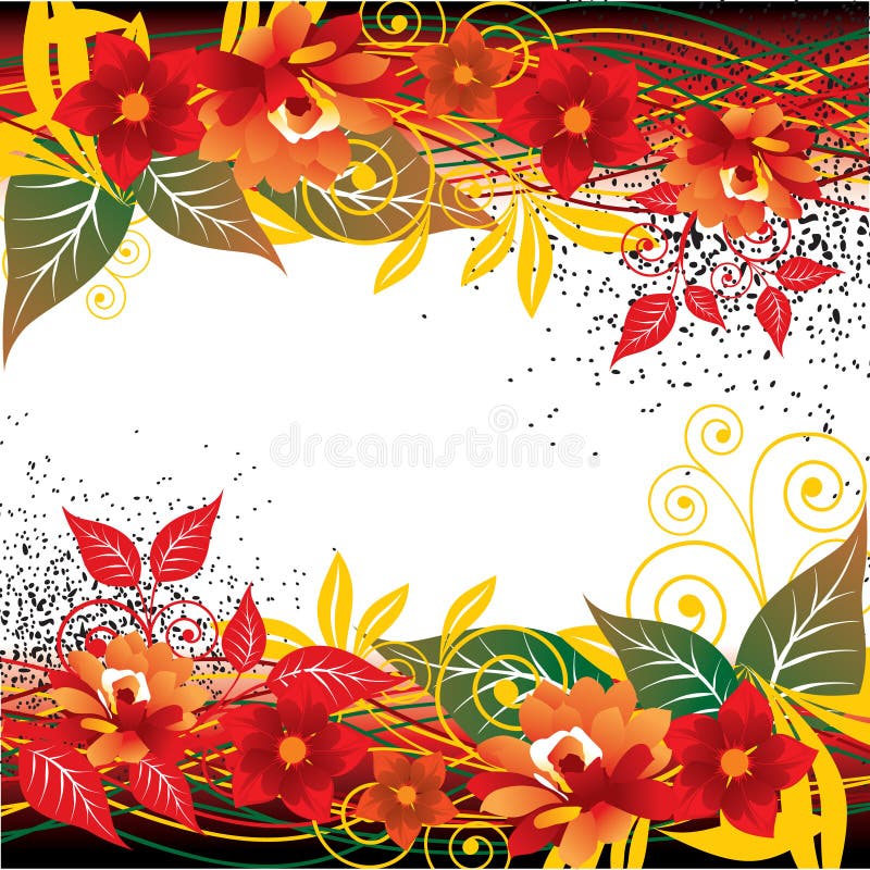 Abstract red floral background