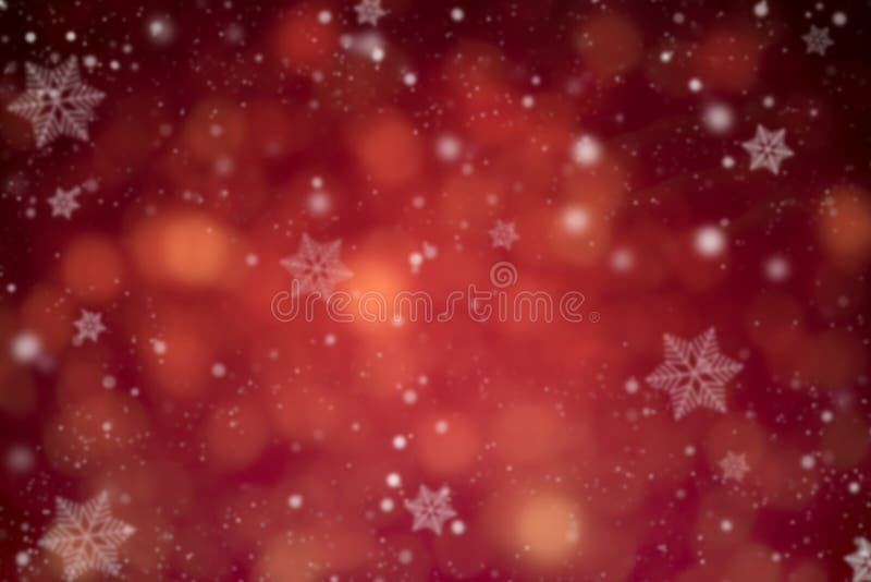 Abstract red glitter bokeh and snowflake. concept christmas