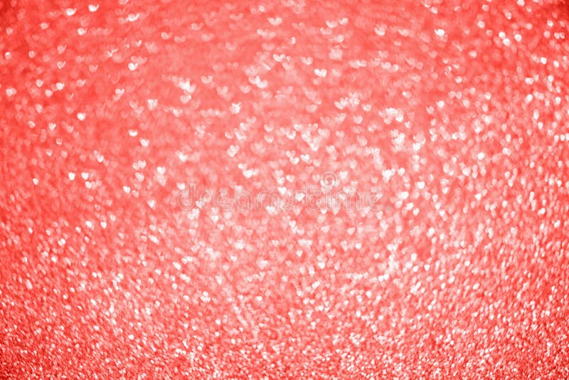 Abstract Red Glitter Sparkle with Heart Bokeh Light for Valentines Background Stock Image