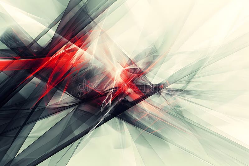 Abstract Red and Gray Lines Intersect and Form Dynamic Shapes, Creating an Energetic and Modern Visual Composition with Depth and Movement, Showcasing Abstract Art s Expressive Power Through Bold Geometric Forms and Vibrant Hues, Exploring the Beauty of Asymmetrical Balance and Dynamic Energy in Abstract Design. Generative AI image , high resolution