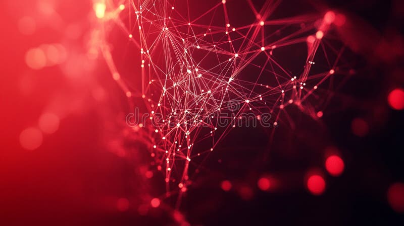 Abstract Red Network Digital Plexus Background Elegant Modern Design Technology Connection Lines Points Art royalty free illustration