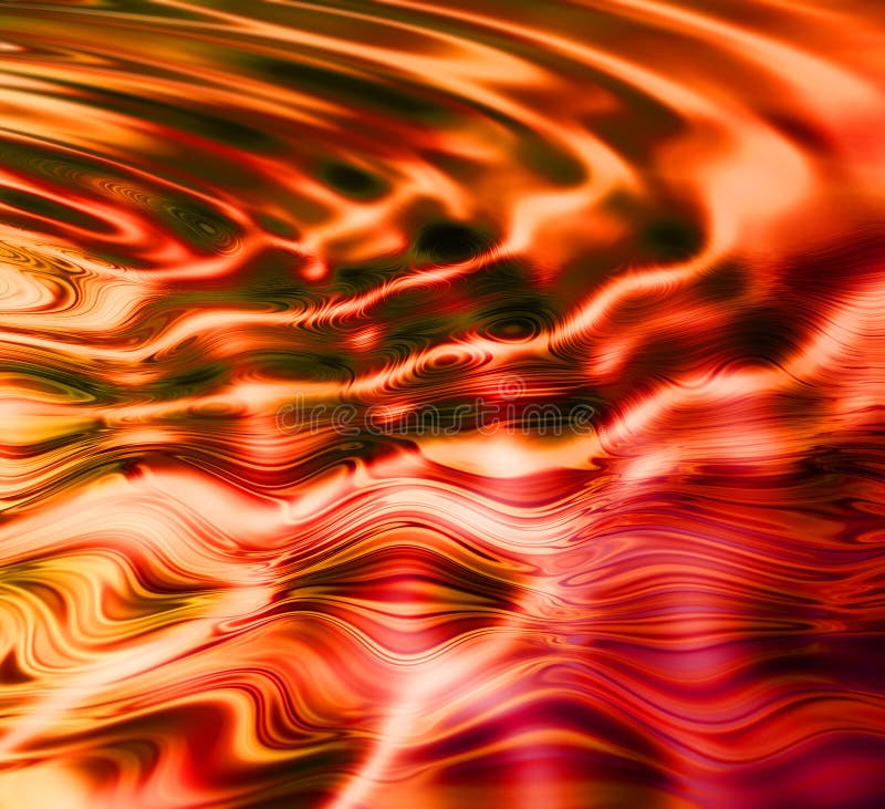 Abstract Red and Orange Water Ripple Effect with Vibrant Liquid Making