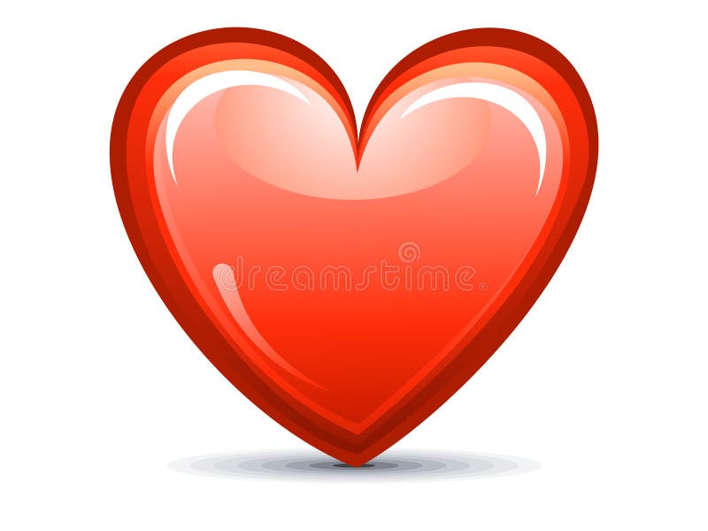 Abstract red shiny heart icon royalty free illustration