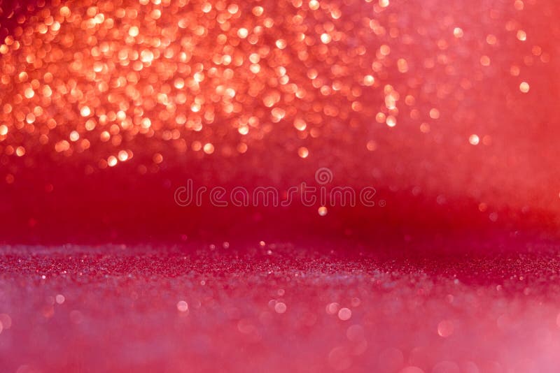 Abstract red sparkling bokeh background. Top horizontal view copyspace. royalty free stock image.