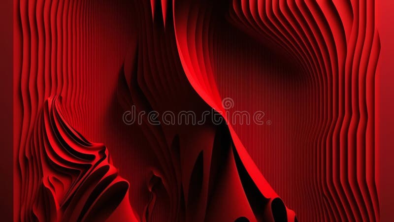 Abstract Red Waves: A Symphony of Crimson Curves and Layers vector illustration