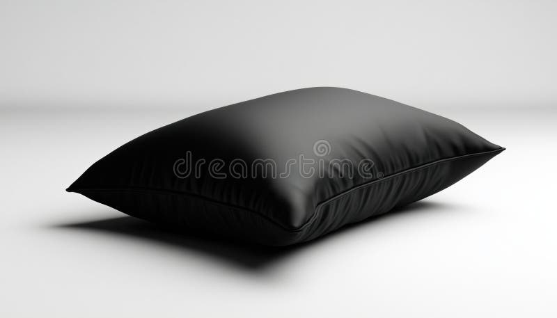 Abstract Rendering Of A Black Pillow On A White And Black Background stock images
