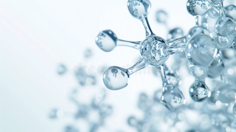 An abstract rendering of a complex molecular structure floating vector illustration