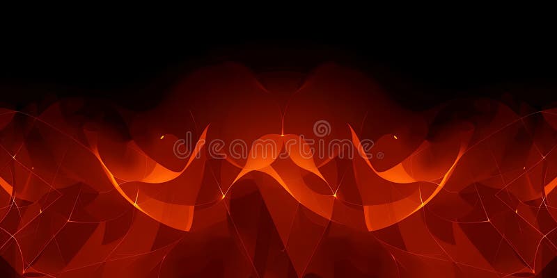 Abstract rendering of orange geometric shapes against a dark black background space vector illustration