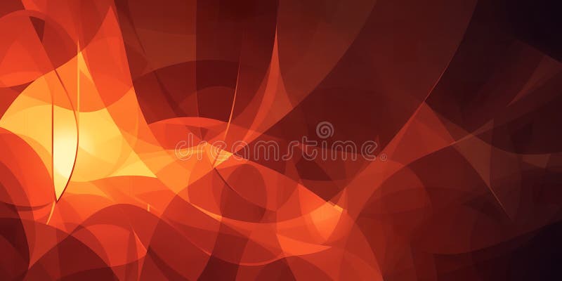 Abstract rendering of overlapping shapes in shades of orange and dark red tones royalty free illustration