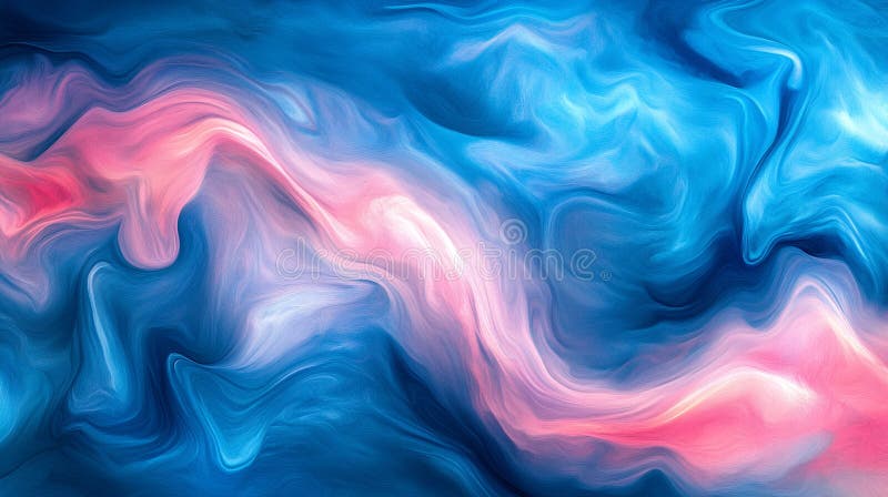 Abstract rendering of swirling pink and blue hues resembling flowing liquid paint art royalty free illustration
