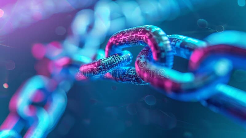 An abstract representation of a blockchain data chain symbolizing the decentralized and consensusbased mechanism of royalty free stock photo
