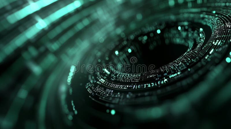 Abstract representation of data flow and connectivity in a digital universe demonstrating depth and motion stock image