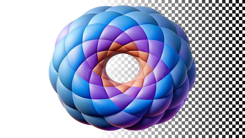 Abstract colorful swirl sphere shape element png transparent image Generative AI vector illustration