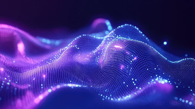 Abstract representing big data flowing through a futuristic network, depicting concepts like modern technology, artificial intelligence, and global connection across a vibrant digital landscape. Blockchain network analysis stock images, royalty-free photos and pictures