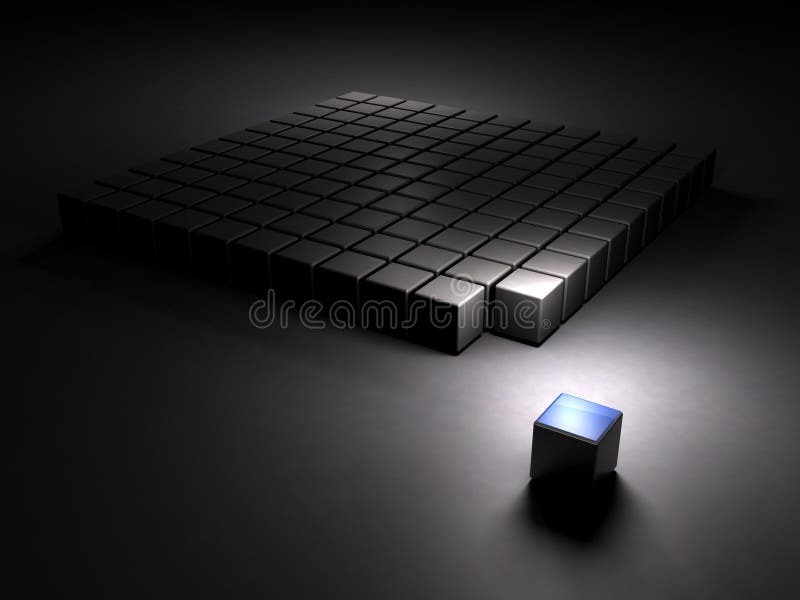 An abstract representing expulsion. Dark background. 3D illustration