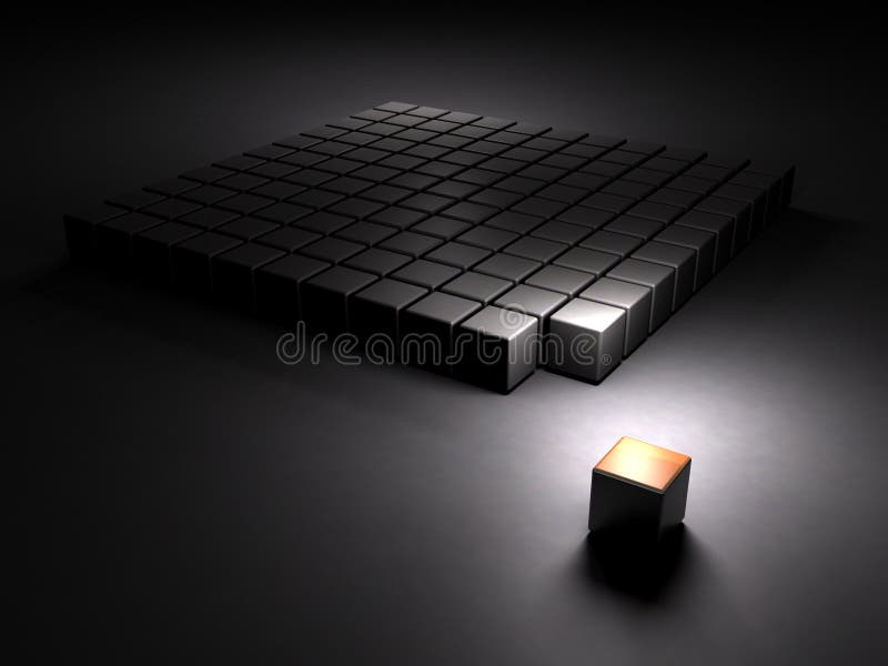 An abstract representing expulsion. Dark background. 3D illustration. An abstract illustration representing the concept.