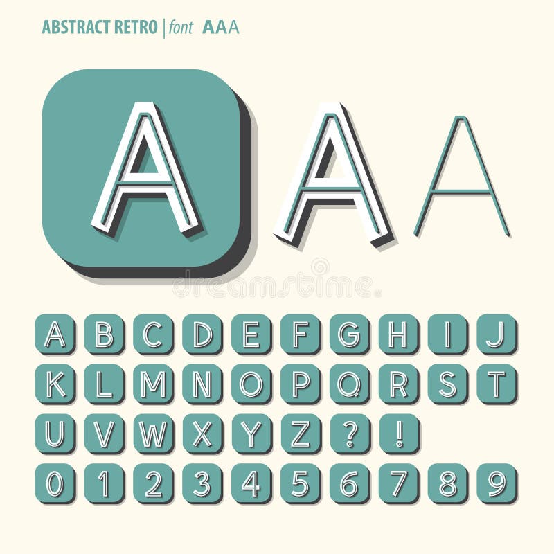 Abstract Retro Alphabet and Digit Vector