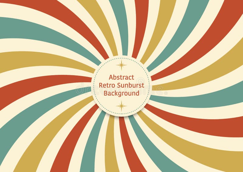 Abstract retro curve sunburst background, retro colorful style of curve line vector illustration