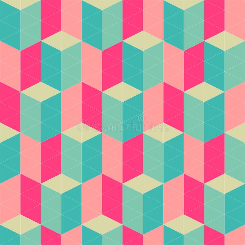 Abstract retro geometric seamless pattern