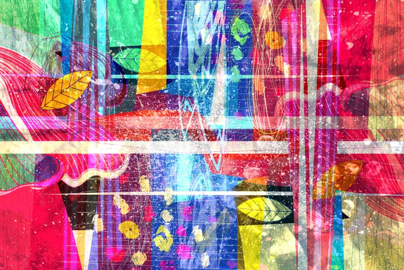 Abstract Retro Raster Color Background Stock Illustration