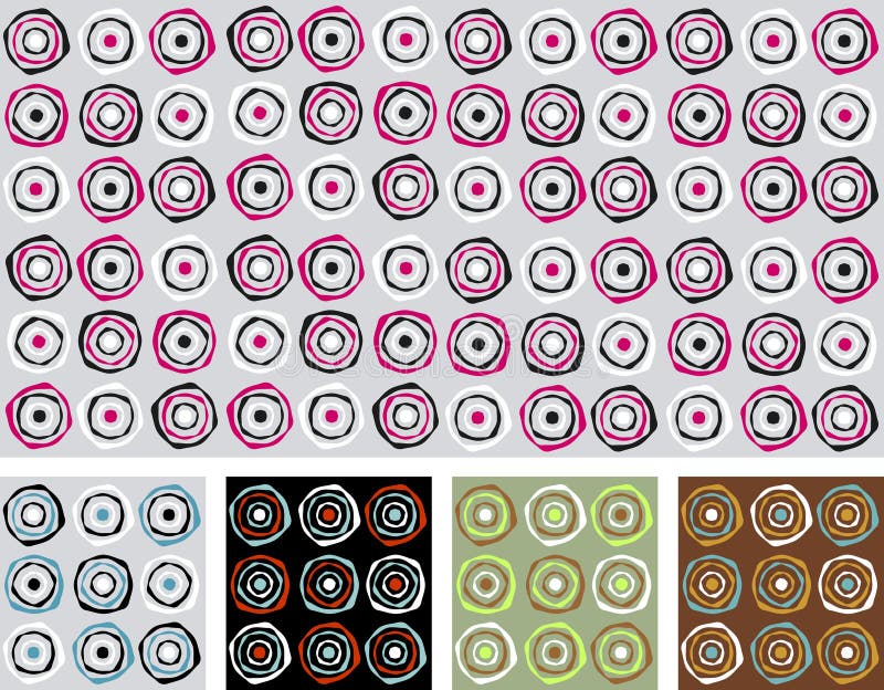 Abstract retro seamless pattern / wallpaper / vector / 5 color variants. Abstract retro seamless pattern / wallpaper / vector / 5 color variants